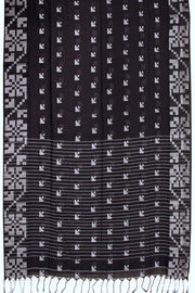 Black Jamdani Style Bengal Cotton Saree with Blouse 10070863