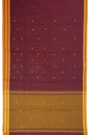 Brown Handloom Dhaniakhali Cotton Saree Without Blouse 10073006