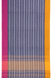 Blue Handloom Dhaniakhali Cotton Saree Without Blouse 10073012