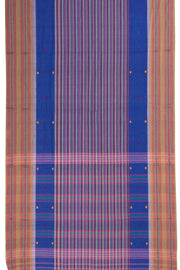 Blue Handloom Dhaniakhali Cotton Saree Without Blouse 10073017