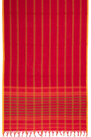 Red Handloom Dhaniakhali Cotton Saree Without Blouse 10073023