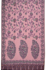 Pink Handloom Jamdani Linen Saree 10074665