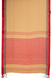 Beige Shantipur Tant Bengal Cotton Saree 10074970