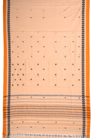 Peach Dhaniakhali Cotton Sarees Without Blouse 10075206