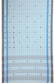 White Dhaniakhali Cotton Sarees Without Blouse 10075209