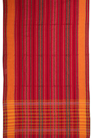 Red Dhaniakhali Cotton Sarees Without Blouse 10075210