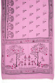 Pink Warli Print Bengal Cotton Saree 10075305
