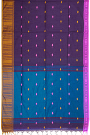 Purple Bengal Handwoven Cotton Saree 10075310