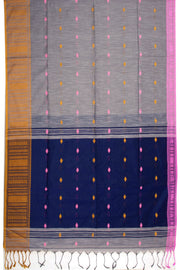 Grey Bengal Handwoven Cotton Saree 10075311