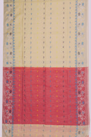 Beige Bengal Handwoven Cotton Saree 10075319