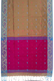 Brown Bengal Handwoven Cotton Saree 10075325