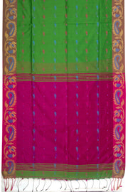 Green Bengal Handwoven Cotton Saree 10075327