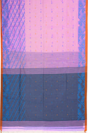 Pink Bengal Handwoven Jamdani Style Cotton Saree 10075332