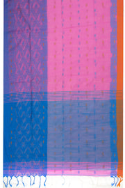 Pink Bengal Handwoven Jamdani Style Cotton Saree 10075344