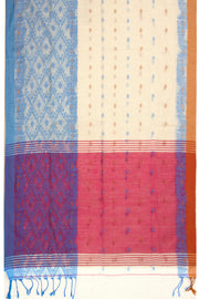 Cream Bengal Handwoven Jamdani Style Cotton Saree 10075345