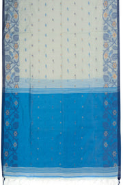 Beige Bengal Handwoven Jamdani Style Cotton Saree 10075346