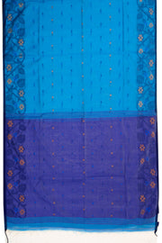 Blue Bengal Handwoven Jamdani Style Cotton Saree 10075347