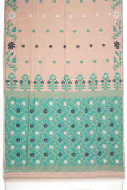 Beige Bengal Handwoven Cotton Saree 10075351