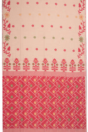 Beige Bengal Handwoven Cotton Saree 10075353