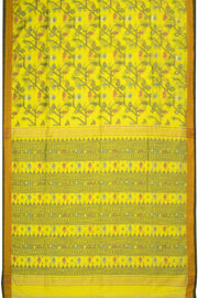 Yellow Bengal Handwoven Jamdani Style Cotton Saree 10075355