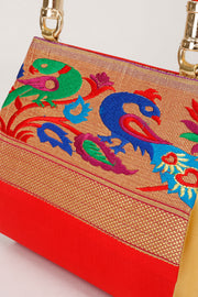 Orange Handcrafted Pathani Potli Bag - Avishya