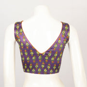 Violet Handcrafted Printed Mashru Blouse - Avishya