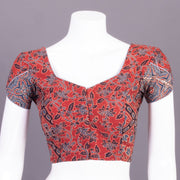 Red Ajrakh Printed Cotton Blouse 10068207 - Avishya