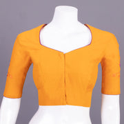 Yellow Embroidered Mangalgiri Cotton Blouse 10068954 - Avishya