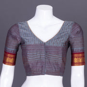 Grey Handblock Printed Cotton Blouse 10069608 - Avishya