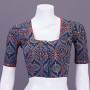 Blue Ajrakh Printed Cotton Blouse