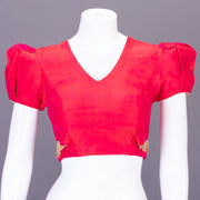 Pink Handcrafted Raw Silk Blouse 10077754