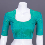 Ocean Blue Aari Embroidered Tussar Silk Blouse 10077730