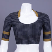 Coal Black Andhra Cotton Blouse 10070420