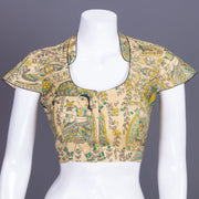 Cream Madhubani Printed Silk Blouse 10070445