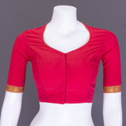 Deep Red Aari Embroidered Mangalgiri Cotton Blouse