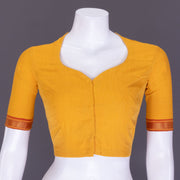Yellow Aari Embroidered Mangalgiri Cotton Blouse 10077719