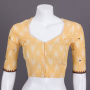 Beige Hand Embroidered Ikat Cotton Blouse 