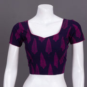 Purple Kutchi Hand Block Printed Cotton Blouse 10072228