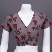 Grey Jahota Printed Cotton Blouse 10072238