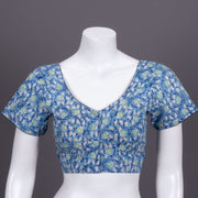 Blue Hand block printed Cotton Blouse 10072265