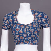 Blue Jahota Print Cotton Blouse 10072527