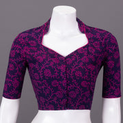 Purple Kutchi Hand Block Printed Cotton Blouse 10073264