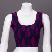 Purple  Kutchi Hand Block Printed Cotton Blouse 10073267