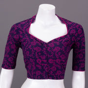 Purple Kutchi Hand Block Printed Cotton Blouse 10073269