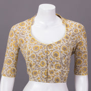 Beige Vanaspathi Printed Cotton Blouse 10073351