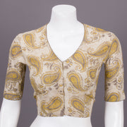 Beige Vanaspathi Printed Cotton Blouse 10073357