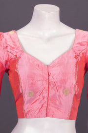 Peach Orange Banarasi Katan Silk Blouse 10073418