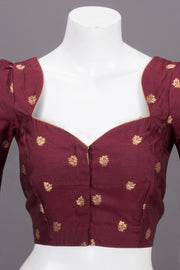 Maroon Banarasi Silk Blouse 10073441