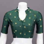 Green Banarasi Silk Blouse 10073447