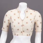 Cream Banarasi Silk Blouse 10073451